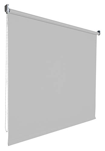 Verdunkelungsrollo Rollo Vorhang Fenster Kettenzugrollo Seitenzugrollo viele Farben Breite 60-200 cm Höhe 180 cm Stoff lichtundurchlässig verdunkelnd Metall Halter (Größe 150 x 180 cm Farbe Hellgrau) von deko-raumshop