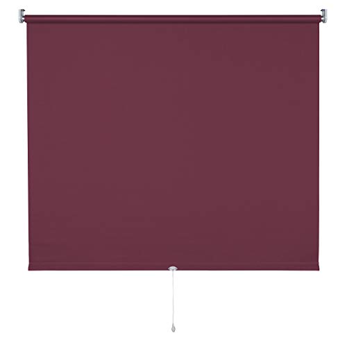 Verdunkelungsrollo Springrollo Mittelzugrollo 13 Farben klemmfix Rollo ohne Bohren Breite 62-202 cm Höhe 180 cm Fenster Vorhang Blickdicht verdunkelnd klemmbar Klemmträger (112 x 180 cm/Beere) von deko-raumshop