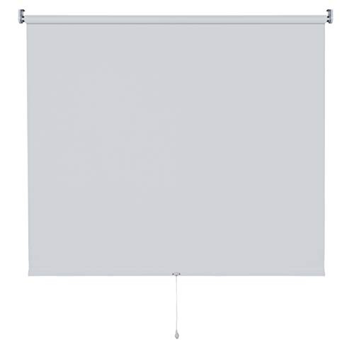 Verdunkelungsrollo Springrollo Mittelzugrollo 13 Farben klemmfix Rollo ohne Bohren Breite 62-202 cm Höhe 180 cm Fenster Vorhang blickdicht verdunkelnd klemmbar Klemmträger (112 x 180 cm / Hellgrau) von deko-raumshop