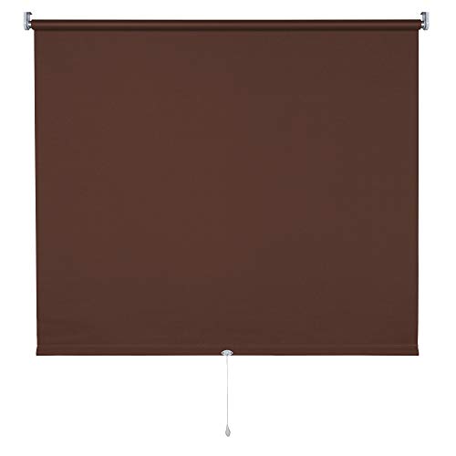 Verdunkelungsrollo Springrollo Mittelzugrollo 13 Farben klemmfix Rollo ohne Bohren Breite 62-202 cm Höhe 180 cm Fenster Vorhang Blickdicht verdunkelnd klemmbar Klemmträger (62 x 180 cm/Braun) von deko-raumshop