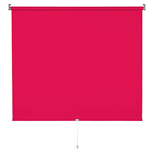 Verdunkelungsrollo Springrollo Mittelzugrollo 13 Farben klemmfix Rollo ohne Bohren Breite 62-202 cm Höhe 180 cm Fenster Vorhang Blickdicht verdunkelnd klemmbar Klemmträger (82 x 180 cm/Rot) von deko-raumshop