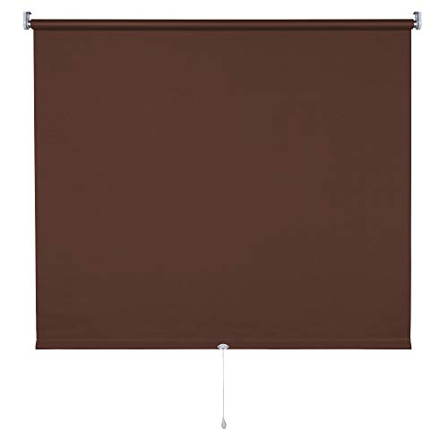 Verdunkelungsrollo Springrollo Mittelzugrollo 13 Farben klemmfix Rollo ohne Bohren Breite 62-202 cm Höhe 180 cm Fenster Vorhang blickdicht verdunkelnd klemmbar Klemmträger (162 x 180 cm / Braun) von deko-raumshop