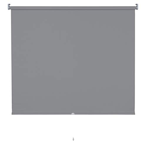 Verdunkelungsrollo Springrollo Mittelzugrollo 13 Farben klemmfix Rollo ohne Bohren Breite 62-202 cm Höhe 180 cm Fenster Vorhang blickdicht verdunkelnd klemmbar Klemmträger (192 x 180 cm / Dunkelgrau) von deko-raumshop
