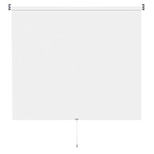 Verdunkelungsrollo Springrollo Mittelzugrollo 13 Farben klemmfix Rollo ohne Bohren Breite 62-202 cm Höhe 180 cm Fenster Vorhang blickdicht verdunkelnd klemmbar Klemmträger (202 x 180 cm / Weiß) von deko-raumshop