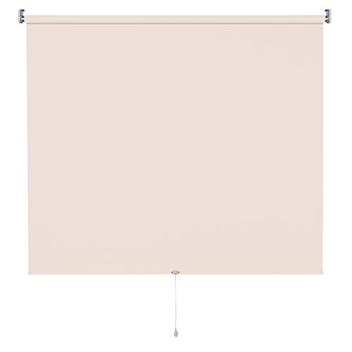 Verdunkelungsrollo Springrollo Mittelzugrollo 13 Farben klemmfix Rollo ohne Bohren Breite 62-202 cm Höhe 180 cm Fenster Vorhang Blickdicht verdunkelnd klemmbar Klemmträger (62 x 180 cm/Creme) von deko-raumshop