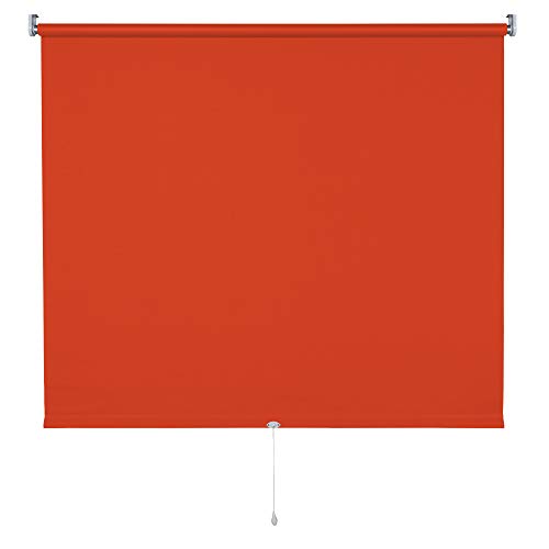 Verdunkelungsrollo Springrollo Mittelzugrollo 13 Farben klemmfix Rollo ohne Bohren Breite 62-202 cm Höhe 180 cm Fenster Vorhang blickdicht verdunkelnd klemmbar Klemmträger (72 x 180 cm / Terracotta) von deko-raumshop