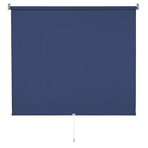 Verdunkelungsrollo Springrollo Mittelzugrollo 13 Farben klemmfix Rollo ohne Bohren Breite 62-202 cm Höhe 180 cm Fenster Vorhang Blickdicht verdunkelnd klemmbar Klemmträger (82 x 180 cm/Blau) von deko-raumshop