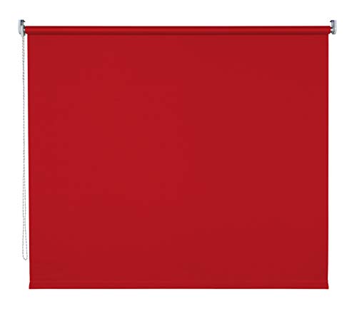 Verdunklungsrollo Fenster Tür Rollo Farbwahl Kettenzugrollo Seitenzugrollo Breite 60 - 200 cm Höhe 180 cm u. 240 cm Stoff lichtundurchlässig Metall Klemmhalter ohne Bohren (90 x 180 cm / Rot) von deko-raumshop