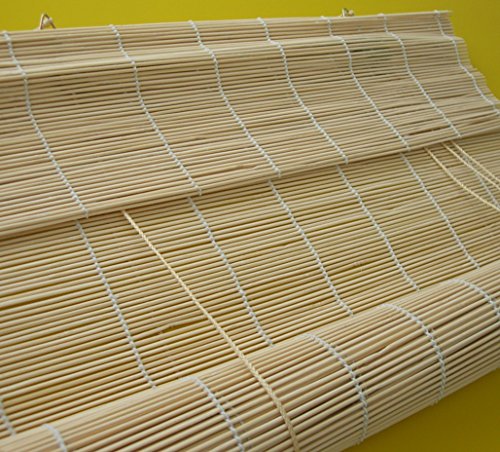 Bambusrollo Faltrollo Rollo Natur Breite 60 bis 140 cm Schnurzugrollo Vorhang Wandmontage Deckenmontage Blickdicht geflochtene Stächchen Naturmaterialien Bambus Holz (100 x 160 cm) von deko-raumshop