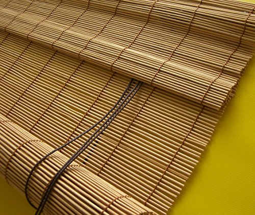 Bambusrollo Faltrollo Rollo Kirschbaum Breite 60 bis 140 cm Schnurzugrollo Vorhang Wandmontage Deckenmontage Blickdicht geflochtene Stächchen Naturmaterialien Bambus Holz (100 x 160 cm) von deko-raumshop