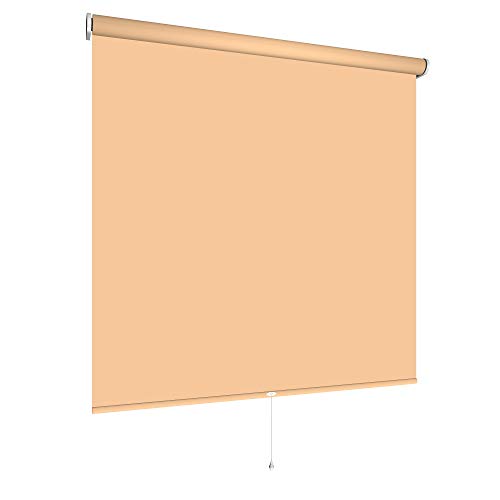 Springrollo Mittelzugrollo Schnapprollo Tür Fenster Rollo Vorhang Breite 60 bis 200 cm Höhe 180 cm Stoff Blickdicht lichtdurchlässig Sonnenschutz Sichtschutz (Größe x cm, Farbe Sand) von deko-raumshop