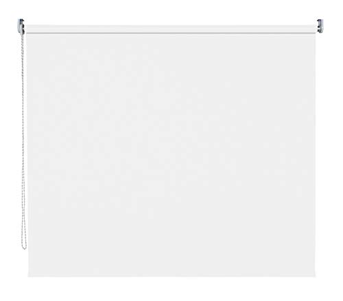 Tageslichtrollo Seitenzugrollo Kettenzugrollo Rollo Vorhang lichtdurchlässig Blickdicht Farbe Weiß Breite 60-200 cm Sonnenschutz Sichtschutz Montage Wand und Decke (110 x 180 cm) von deko-raumshop