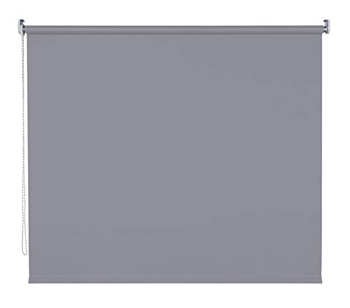 Verdunkelungsrollo Kettenzugrollo Seitenzugrollo Rollo Dunkelgrau Breite 60-200 cm Raum verdunkelnd Blickdicht lichtundurchlässig Wandmontage Deckenmontage Träger Metall (200 x 180 cm) von deko-raumshop