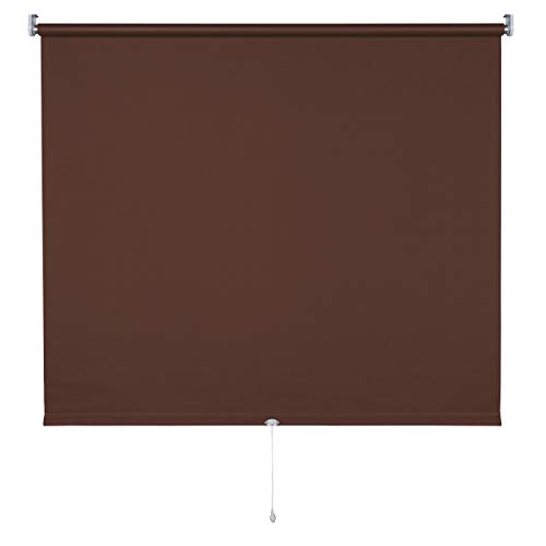 deko-raumshop Verdunkelungsrollo Springrollo Mittelzugrollo Rollo Breite 60 bis 200 cm Stoff lichtundurchlässig verdunkelnd abdunkelnd Fenster Sonnenschutz Hitzeschutz (200 x 180 cm, Cappuccino) von deko-raumshop
