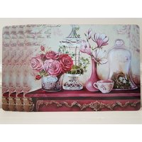 Tischsets "Romantic Flowers" - 4-Teilig Korkeiche/Mdf Platzsets Shabby Chic Landhaus Tischsets "Romantic Flowers" - 4-Teilig Korkeiche/Mdf Platzsets Shabby Chic Landhaus von dekodreamswolf