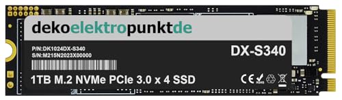 dekoelektropunktde 1TB M.2 NVMe SSD Festplatte passend für ASUS FX502, Alternatives Ersatzteil 2280 PCIe 3.0 x 4 von dekoelektropunktde