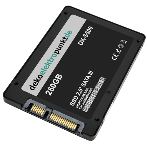 dekoelektropunktde 250GB SSD Festplatte passend für Asus GL553VW-1A, Alternatives Ersatzteil 2,5" Zoll SATA3 von dekoelektropunktde