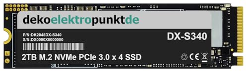 dekoelektropunktde 2TB M.2 NVMe SSD Festplatte passend für HP 15s-fq5156ng, Alternatives Ersatzteil 2280 PCIe 3.0 x 4 von dekoelektropunktde