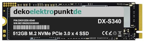 dekoelektropunktde 512GB M.2 NVMe SSD Festplatte passend für HP Envy 17-ch1620ng, Alternatives Ersatzteil 2280 PCIe 3.0 x 4 von dekoelektropunktde