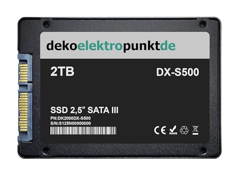 dekoelektropunktde 2TB SSD Festplatte Kompatibel für ASRock A780GM-LE Mainboard, Alternatives Ersatzteil 2,5" Zoll SATA3 von dekoelektropunktde