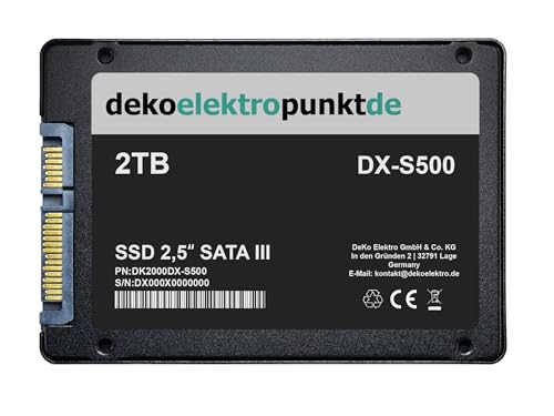 dekoelektropunktde 2TB SSD Festplatte passend für ASRock A780GM-LE Mainboard, Alternatives Ersatzteil 2,5" Zoll SATA3 von dekoelektropunktde
