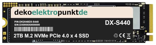 dekoelektropunktde 2TB M.2 NVMe Gen4 SSD Festplatte passend für HP Spectre x360 2-in-1 14-eu0174ng, Alternatives Ersatzteil 2280 PCIe 4.0 x 4 von dekoelektropunktde