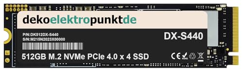 dekoelektropunktde 512GB M.2 NVMe SSD Festplatte passend für Dynabook Portege X30L-J-13E, Alternatives Ersatzteil 2280 PCIe 4.0 x 4 von dekoelektropunktde