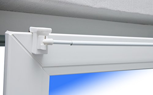 Gardinenstange "Miami" 60-80 cm ausziehbar weiß, Vitragenstange, inkl. 1 Paar Klemmträger/Fensterhaken weiß universal (Fenster-Rahmenstärke/Fensterdicke 10-27mm) für oben oder seitlich am Fenster von dekohaken24.de