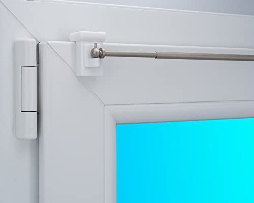 Gardinenstange "Vaganz" ausziebar inkl. Fensterhaken/Befestigung für einen Klemmbereich von 10-27 mm (80-120 cm ausziehbar, nickel matt) von dekohaken24.de