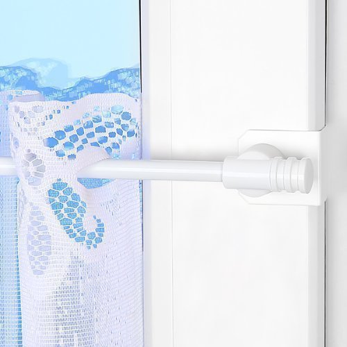 Gardinenstange "Basic" Fix-Klick, ausziehbar, weiß, Klemmstange, Spannfix, inkl. Fensterhaken/Befestigung, Klemmbereich von 15-20 mm, verschiedene Längen (75-110 cm ausziehbar) von dekohaken24.de