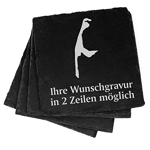 4X Insel Sylt Deko Schiefer Untersetzer Wunschgravur Set - 11 x 11 cm Flaschenuntersetzer Glasuntersetzer Tassenuntersetzer von dekolando