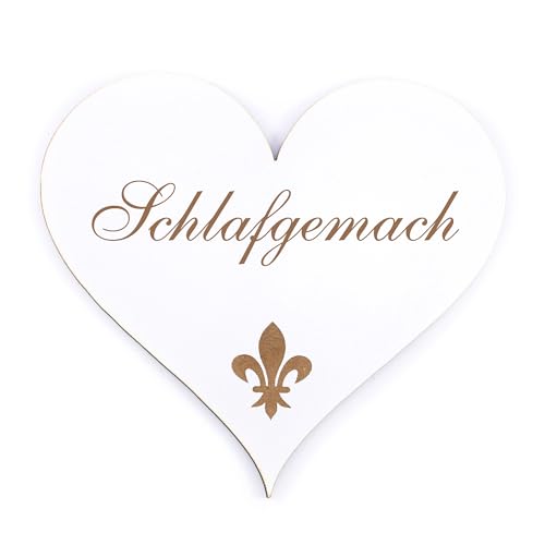 Dekolando Deko Türschild Herz - Schlafgemach - Schild 13 x 12 cm - Schilder Türschilder Namensschilder Wohnung selbstklebend Holzschild Tür Holzschilder Dekolando Deko Türschild Herz - Schlafgemach - Schild 13 x 12 cm - Schilder Türschilder Namensschilder Wohnung selbstklebend Holzschild Tür Holzschilder von dekolando