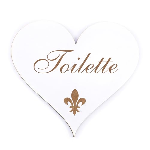 Dekolando Deko Türschild Herz - Toilette - Schild 13 x 12 cm - Schilder Türschilder Namensschilder Wohnung selbstklebend Holzschild Tür Holzschilder Dekolando Deko Türschild Herz - Toilette - Schild 13 x 12 cm - Schilder Türschilder Namensschilder Wohnung selbstklebend Holzschild Tür Holzschilder von DEKOLANDO