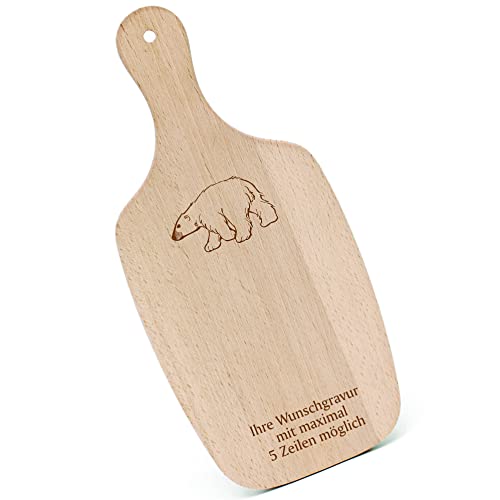 Schneidebrett Frühstücksbrettchen Gravur personalisiert - gezeichneter Eisbär - mit Griff 330x150 Holzbrett Holz Küche Schneidbrett Schneidebrett Frühstücksbrettchen Gravur personalisiert - gezeichneter Eisbär - mit Griff 330x150 Holzbrett Holz Küche Schneidbrett von dekolando
