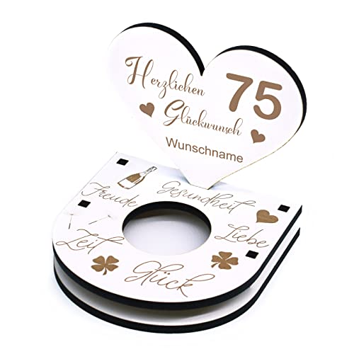 Teelichthalter 75 Jahre mit Namen personalisiert - Kerzenhalter für Teelichter Zahl Zahlen Geburtstag Jubiläum Tischdeko zum verschenken Teelichthalter 75 Jahre mit Namen personalisiert - Kerzenhalter für Teelichter Zahl Zahlen Geburtstag Jubiläum Tischdeko zum verschenken von dekolando