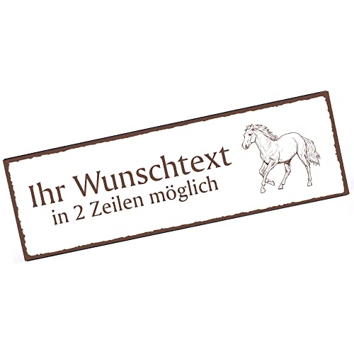 Türschild Haflinger Pferd Namensschild personalisiert mit Gravur- 150mm x 50mm - selbstklebend von dekolando