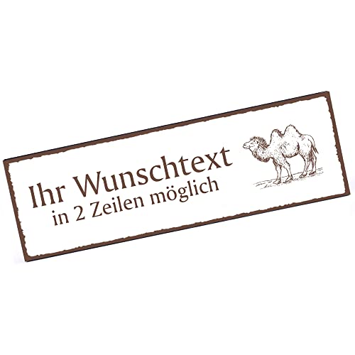 Türschild Kamel Namensschild personalisiert mit Gravur- 150mm x 50mm - selbstklebend von dekolando