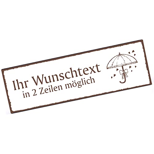 Türschild Regenschirm mit Herzen Namensschild personalisiert mit Gravur- 150mm x 50mm - selbstklebend Türschild Regenschirm mit Herzen Namensschild personalisiert mit Gravur- 150mm x 50mm - selbstklebend von dekolando