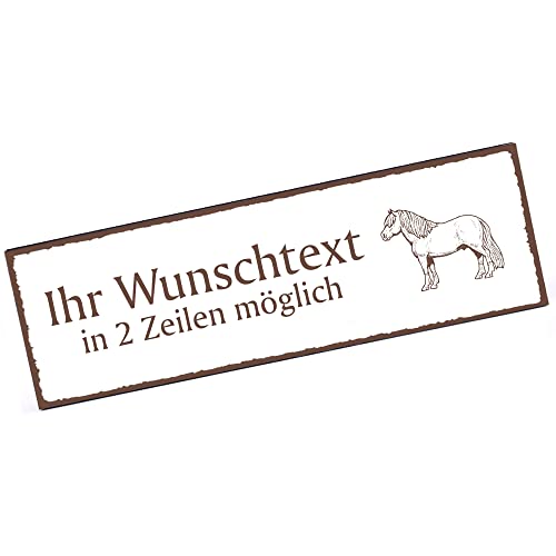 Türschild Shetlandpony Pferd Namensschild personalisiert mit Gravur- 150mm x 50mm - selbstklebend von dekolando