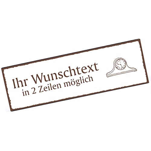 Türschild Standuhr Namensschild personalisiert mit Gravur- 150mm x 50mm - selbstklebend von DEKOLANDO