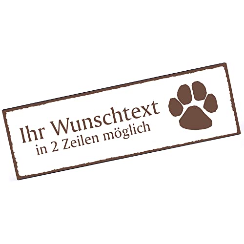 Türschild Tatze Namensschild personalisiert mit Gravur- 150mm x 50mm - selbstklebend von dekolando