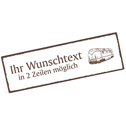 Türschild alte Eisenbahn Namensschild personalisiert mit Gravur- 150mm x 50mm - selbstklebend Türschild alte Eisenbahn Namensschild personalisiert mit Gravur- 150mm x 50mm - selbstklebend von dekolando