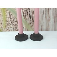 2 Kerzenhalter Kerzenständer Schwarz Matt Keramik D 7 cm von dekolinda