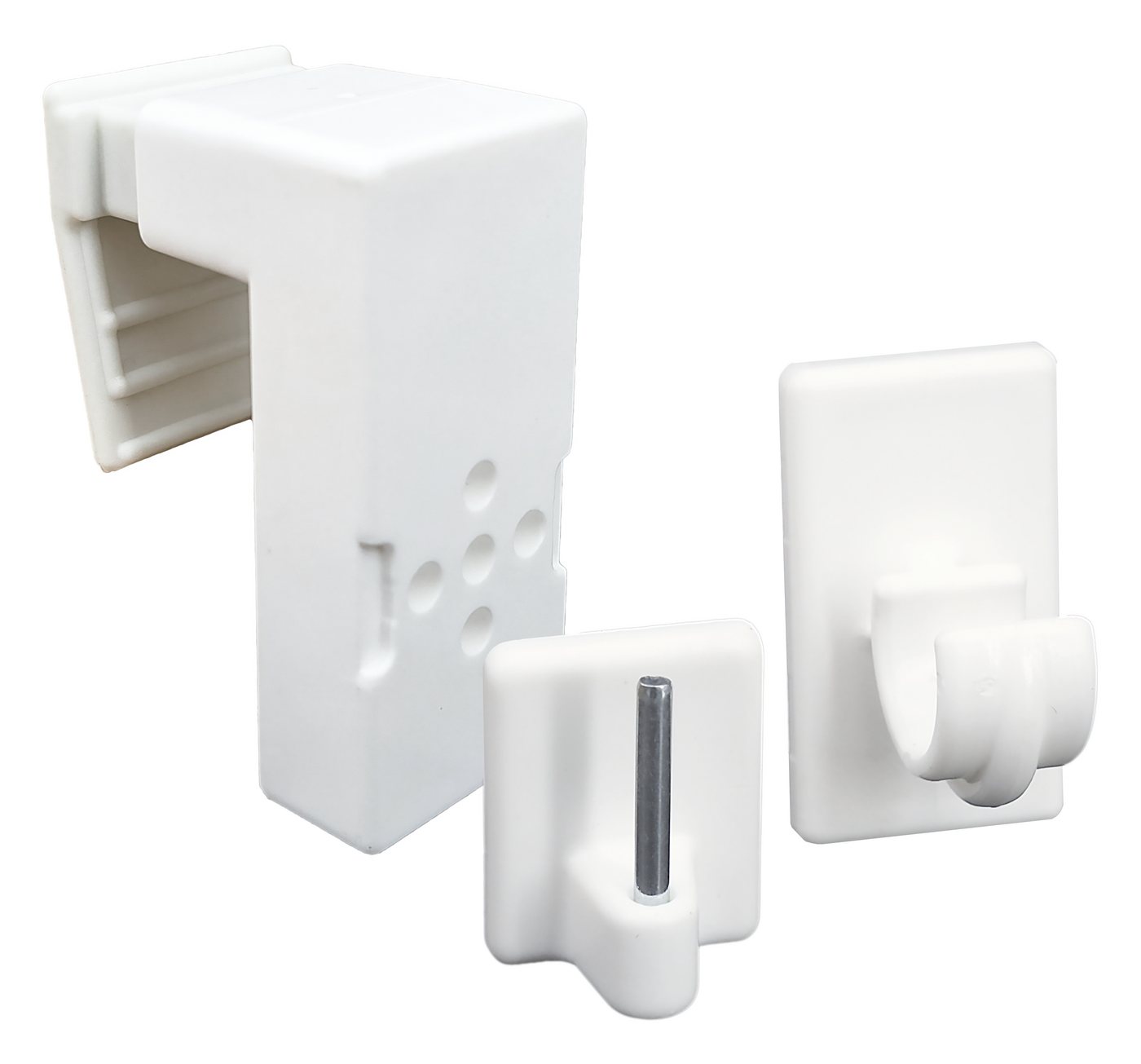 dekondo Fensterhaken Dekohaken Dekoklipp Klemmträger mit unterschiedlichen Aufsätzen, weiß, für einen Klemmbereich (Rahmenstärke des Fensters/Fensterdicke) von 10-24 mm, (10-St), oben "oder" seitlich am Fenster zu befestigen von dekondo