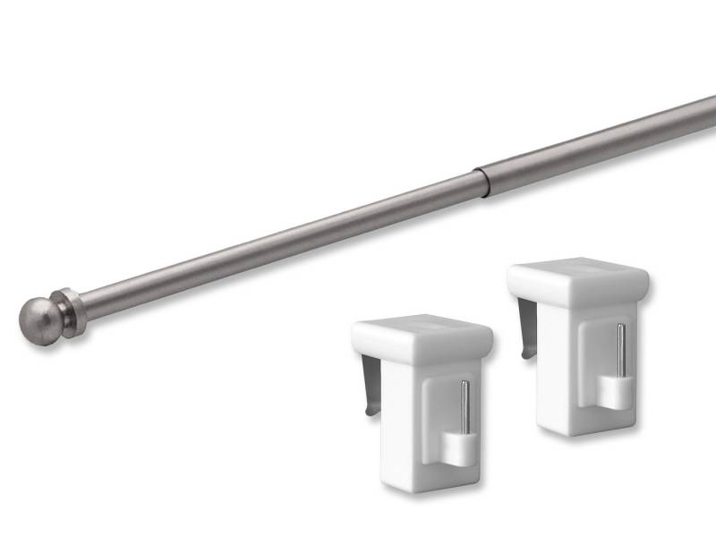 dekondo Gardinenstange Vaganz, ausziehbar, Fensterhaken klemmbar, nickel matt, inkl. Fensterhaken für einen Klemmbereich von 10-27 mm dekondo Gardinenstange Vaganz, ausziehbar, Fensterhaken klemmbar, nickel matt, inkl. Fensterhaken für einen Klemmbereich von 10-27 mm von dekondo