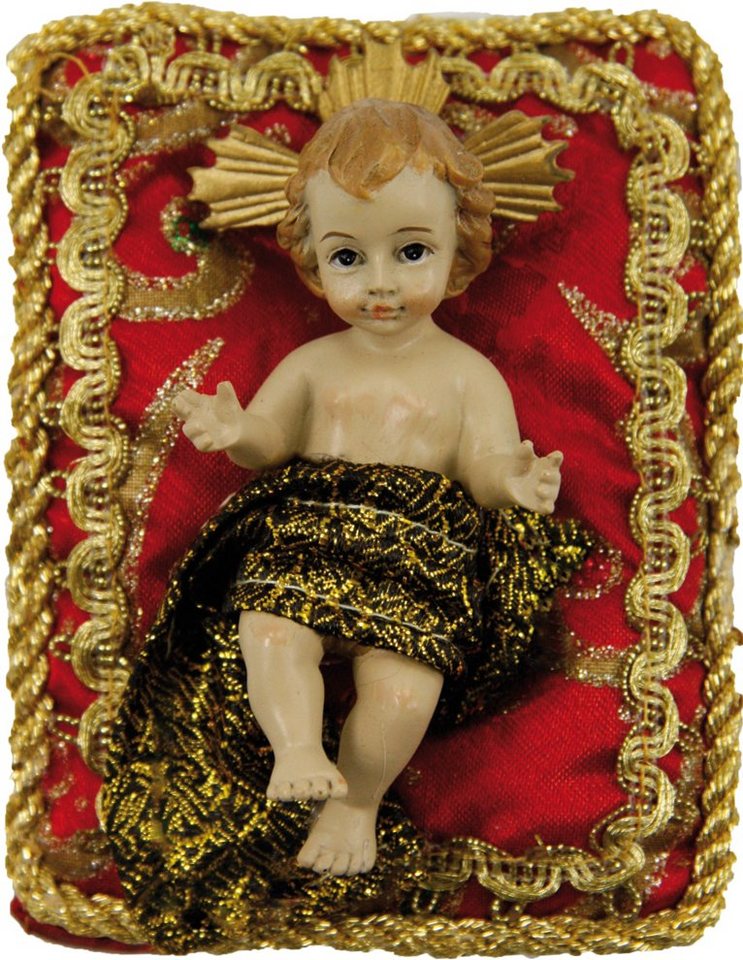 dekoprojekt Dekofigur Heiligenfigur Jesuskind auf Kissen, rot von dekoprojekt