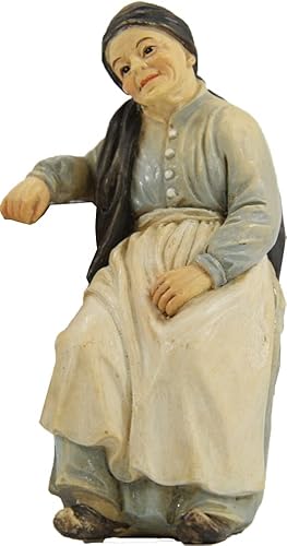 dekoprojekt Krippenfigur Großmutter auf Bank sitzend von dekoprojekt