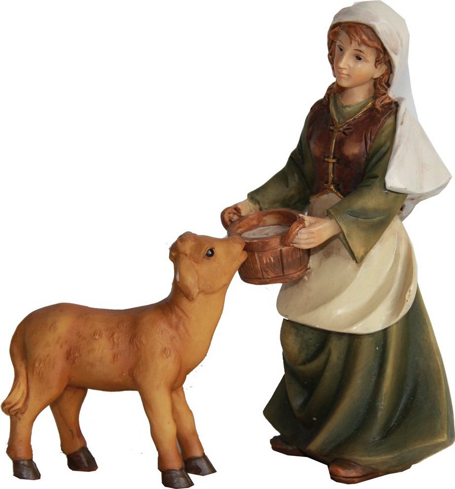 dekoprojekt Krippenfigur Krippenfigur Bäuerin mit Kalb von dekoprojekt