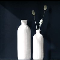 2 Er Vasen, Kerzenständer, Deko, Porzellanvase, Vasenset/Kerzenhalter "White" Ff770299 von dekorIris