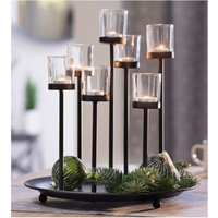 Dekoschale Windlicht, Glas, Kerzenhalter, Kerzenständer Metall, Tablett Kerzenschein "Modern" Ff229119 von dekorIris